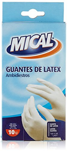 Marca Blanca - Mical Guantes de Latex Ambidiestros, 10 unidades