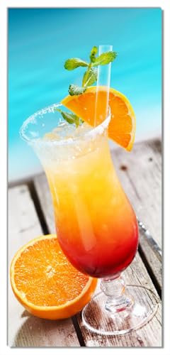 posterdepot Türtapete Türposter Bunter Cocktail am Pool - Größe 93 x 205 cm, 1 Stück, ktt0043