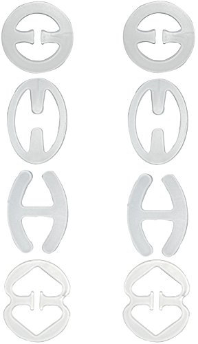 Closecret Clip per reggiseno da donna con correttore da intreccio Racerback (Clear, Pack of 8)