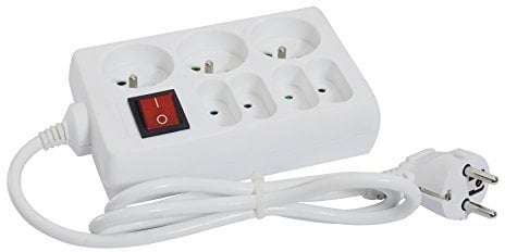 Gefotech 8235 Bloc mixte 3 prises 16A+T + 4 prises 6A avec interrupteur Câble 1 m