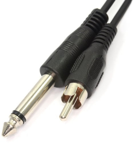 6,35 mm Mono Jack Fiche vers RCA Cinch Fiche câble Nickelé Connecteurs 3 m [3 mètre]