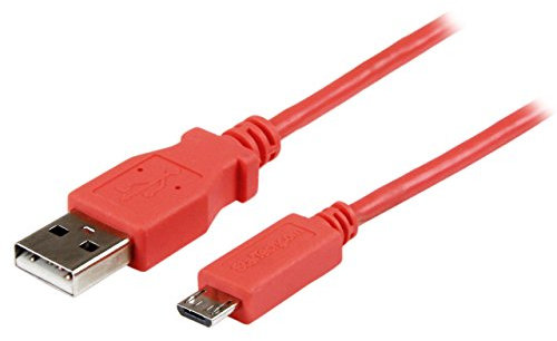 StarTech.com 1m Pink Mobile Charge Sync USB to Slim Micro USB Cable - Phones & Tablets - A to Micro B M/M - Thin Micro USB Charging Cable (USBAUB1MPK)