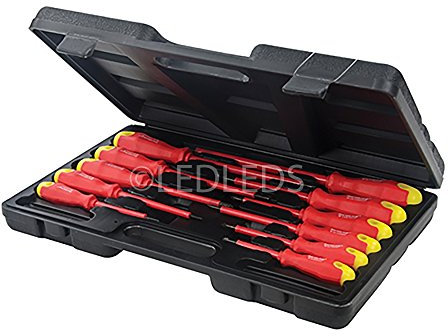 KIT SET CACCIAVITI GIRAVITI PER ELETTRICISTA CACCIAVITE ISOLATI ISOLATO 11pz