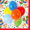 100 Servietten, 3-lagig 1/4-Falz 33 cm x 33 cm Lucky Balloons
