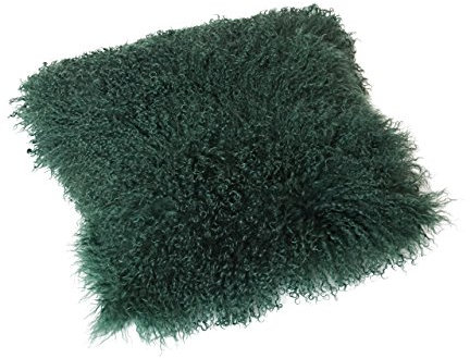 Reissner Lammfelle Tibet Lammfell Kissenbezug langflorig 30x30cm JAY24 Farbe dunkelgrün