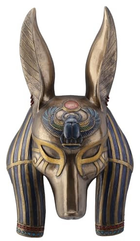 Veronese Design Wandbehang mit Maske von Anubis der Schakal Gott aus Harz in Bronze