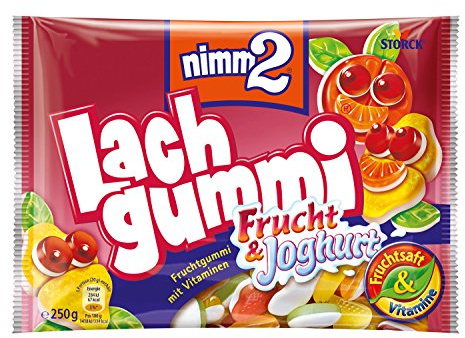 nimm2 Lachgummi Frucht & Joghurt – Spaßiges Fruchtgummi mit Vitaminen – 5er Pack (5 x 250g)