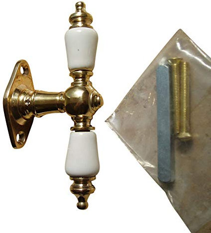 Graf von Gerlitzen Antik Messing Fenster Griff Griffe Fenstergriff Fensterolive F20P