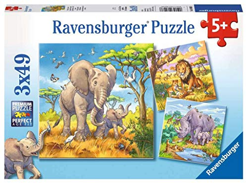 Ravensburger Kinderpuzzle 08003 - Wilde Giganten - 3 x 49 Teile, Green, 80038