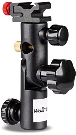 Walimex 17040 Metall Blitz- und Schirmhalter (für Kompaktblitze und Reflex-/Durchlichtschirme)