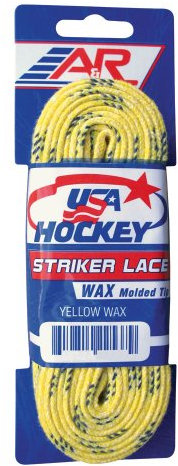 A & R Sports USA Gewachste Hockey Schnürsenkel, 274 cm, Gelb