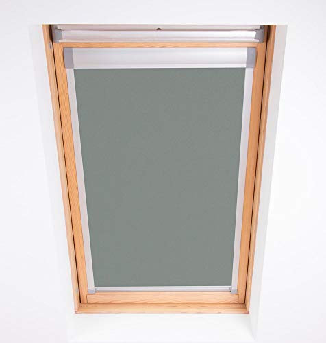Bloc Skylight Rollo 1 (55/78) für Fakro Dachfenster Blockout, Zinn, Dunkelgrau, 90 x 15 cm