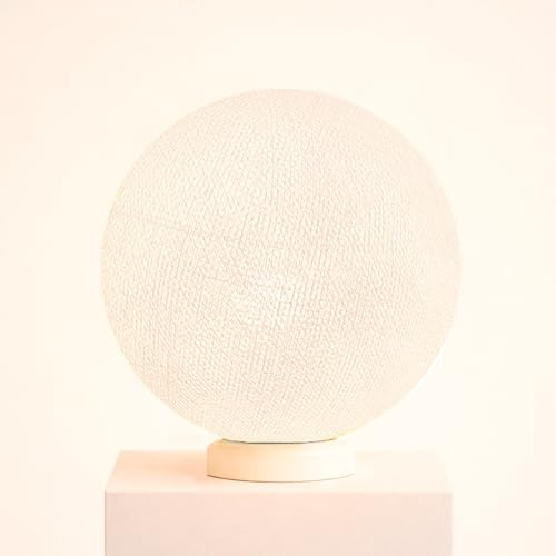 CREATIVECOTTON LED handgearbeitete Stehleuchte mit Lampenschirm aus Baumwolle (Weiß)