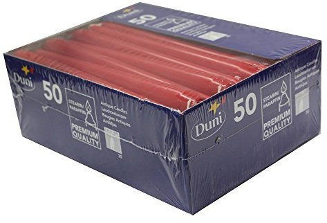 Duni Leuchterkerzen rot, 25 cm, 50 Stück