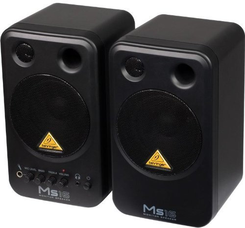 Behringer MS16 Set coppia casse monitor attive da studio (2 x 8 Watt RMS, a 2 vie, schermatura magnetica, RCA)