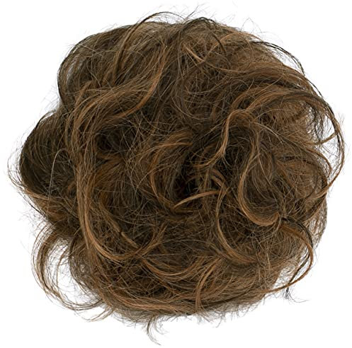 CAISHA 100% ECHTHAAR Haargummi Haarteil Haarverdichtung Zopf Haarband Haarschmuck Braun Mix H312l