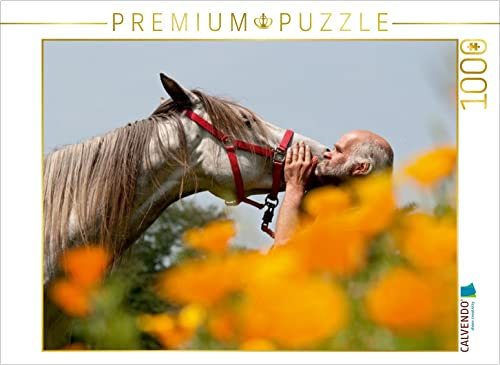 CALVENDO Puzzle Pferd und Mensch in Harmonie | 1000 Teile Lege-Größe 64 x 48 cm Foto-Puzzle für glückliche Stunden