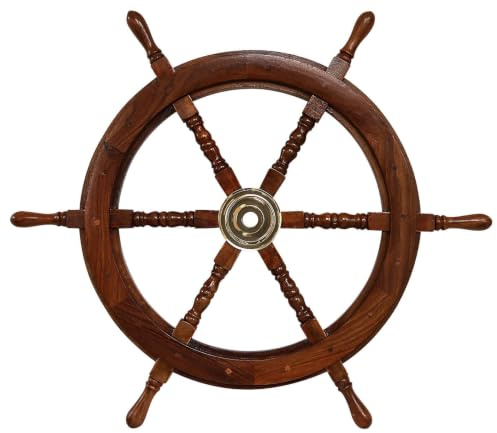 Schiffssteuerrad Schiffsrad Steuerrad Schiff Boot 76cm Holz Maritim wheel