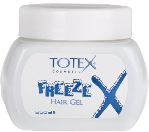 TOTEX Freeze Gel 250ml | Gel de Coiffage Ultra Fort pour un Contrôle Extrême | Tenue Ultra Solide | Adapté aux Hommes et aux Femmes | Parfait pour des Coiffures Audacieuses et Longue Durée.