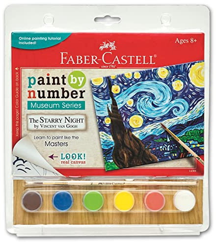 Faber-Castell Paint by Number Museum Series - Vincent Van Gogh, The Starry Night - Paint by Numbers for Adult Beginners & Young Artists (Packaging May Vary)