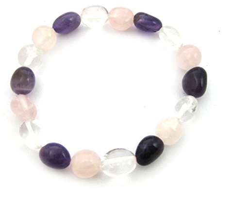 Armband Barockarmband Amethyst Bergkristall Rosenquarz 10 mm