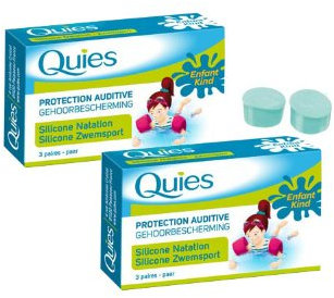 Quies Lot de 2 bouchons d'oreille de natation en silicone pour enfant