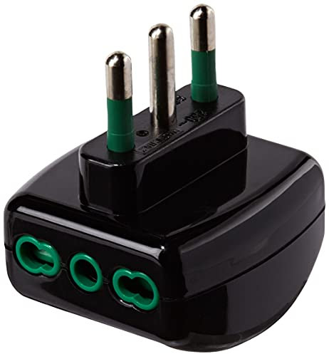 FANTON 82181 adattatore triplo spina grande 16A italiana e 3 prese bipasso 2p+T 16A compatto presa tripla VERTICAL SYSTEM nero