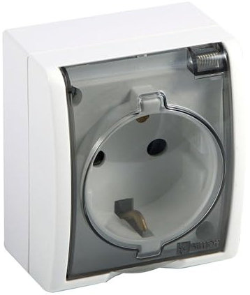 Simon Brico - Base Enchufe Blanco Aquarius Estanco Faq43130