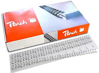 Peach PW127-01 Drahtbinderücken, A4, 12 mm, 105 Blatt, 100 Stück, silber