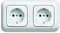 Busch-Jaeger Reflex SI Set 2x Steckdose 20 EUC-214 und 1x Rahmen 2512-214