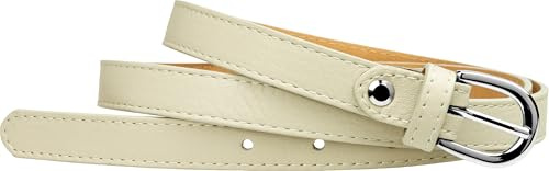 Caspar GU273 schmaler Damen Leder Gürtel Taillengürtel, Gürtelgröße:95, Farbe:creme