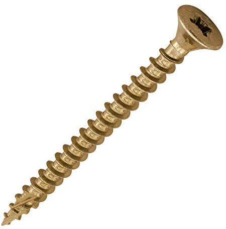 TIMCO C2 Strong-Fix Multi-Purpose Premium Countersunk Gold Woodscrews - 5.0 x 70 - Box of 200