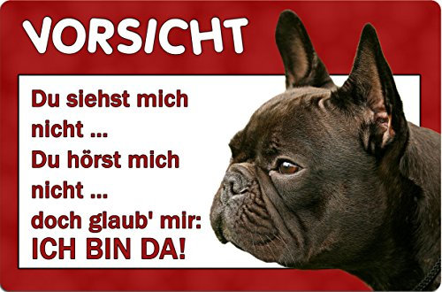 Nanyuk +++ Französische Bulldogge - Metall Warnschild Schild Hundeschild Sign - FBD 12 T2