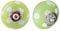 Nicola Spring Ceramic Cupboard Drawer Handle Knobs - Polka Dot Design - Green/White - Pack of 12