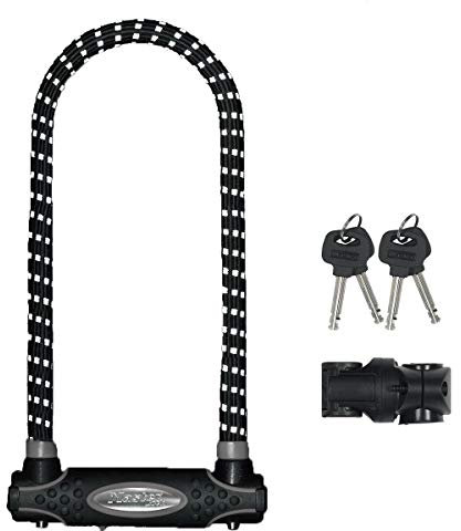 MASTER LOCK Bügelschloss [Schlüsselschloss] [mit Halterung] [Zertifiziertes Fahrrad Schloss - Secure-Gold-Zertifikat] [XL] [Reflektierend] 8195EURDPROLWREF - Ideal für Fahrräder