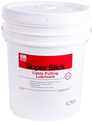 Gardner Bender 79-403 Super-Slick Cable Pulling Lubricant, 28° - 200°F, Dries Clear, Conduit Insulation, 5 Gal. Bucket, White