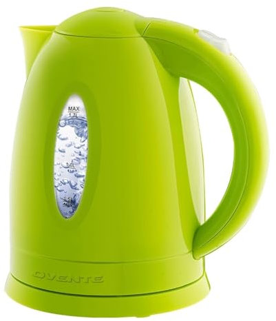 OVENTE KP72G 1.7L BPA-Free Electric Kettle, Fast Heating Cordless Water Boiler with Auto Shut-Off and Boil-Dry Protection, LED Light Indicator, Green, Plastic