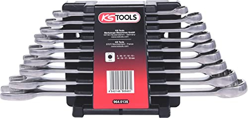 KS Tools 964.0135 EDELSTAHL Ringmaulschlüssel-Satz, abgewinkelt , 9-tlg.
