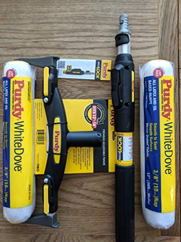 Purdy White Dove 4pce Complete Roller System Kit 12 Rollers Adjustable Frame + Pole