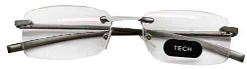 Foster Grant Reading Glasses Le Carre Aluminium Silver Rimless Frame +3.50