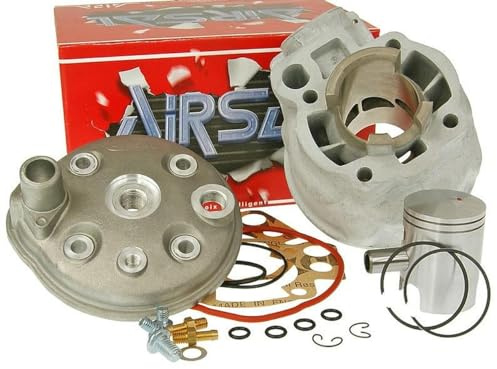 Zylinder Kit AIRSAL 50ccm Sport kompatibel mit BETA RR 50 AM6, AM6 Motor | Aluminium-Sportzylinder für Minarelli AM6, 12mm Kolbenbolzen, 2-Ring Kolben; kompatibel mit RIEJU MRT Enduro 50 AM6 2T LC