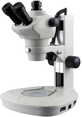 AmScope SF-2TRA 8X-50X - Microscopio trinocular confocal con luces LED superior e inferior