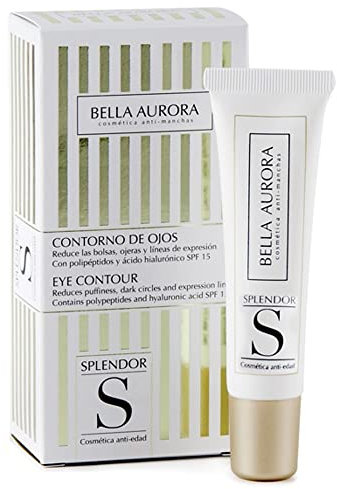 BELLA AURORA - Splendor 15 ml, Crema Contorno de Ojos Anti-Edad, Reduce Bolsas, Ojeras y Líneas de Expresión, Antiarrugas, Pieles a Partir de 50 Años, Tensa la Piel y Restaura