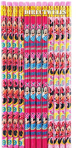 Disney Minnie Mouse - Confezione da 12 matite in legno con licenza originale