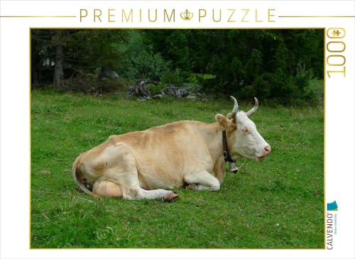 CALVENDO Puzzle Wiederkäuende Kuh | 1000 Teile Lege-Größe 64 x 48 cm Foto-Puzzle für glückliche Stunden