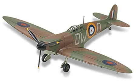 Tamiya 300060748-1:72 Supermarine Spitfire MK1,originalgetreue Nachbildung, Plastik Bausatz, Basteln, Modellbausatz, Zusammenbauen, unlackiert, Green, Brown, and Gray