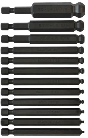 BONDHUS, BHX12 BALLEND HEX Power BIT Set 5/64-1/2, 10836