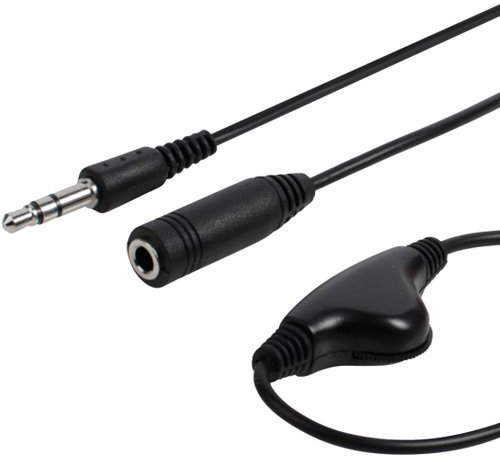 1.2M -3.5MM HEADPHONE EXTENSION LEAD & VOLUME CONTROL IN-LINE PLUG TO JACK CABLE