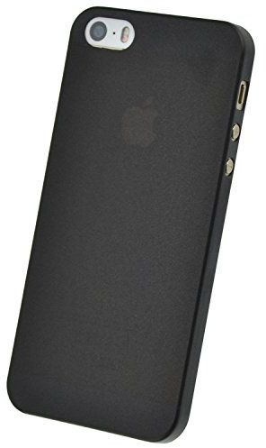doupi UltraSlim Hülle kompatibel für iPhone 5 5S SE, Ultra Dünn Fein Matt Handyhülle Cover Bumper Schutz Schale Hard Case Taschenschutz Design Schutzhülle, schwarz
