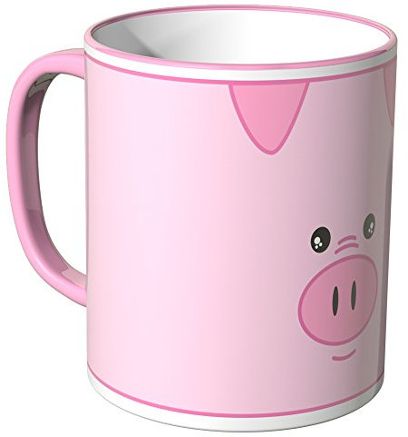 WANDKINGS® Tasse, Motiv: süßes Schweinchen - ROSA